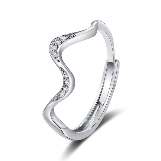 Pure Silver Wave Ring